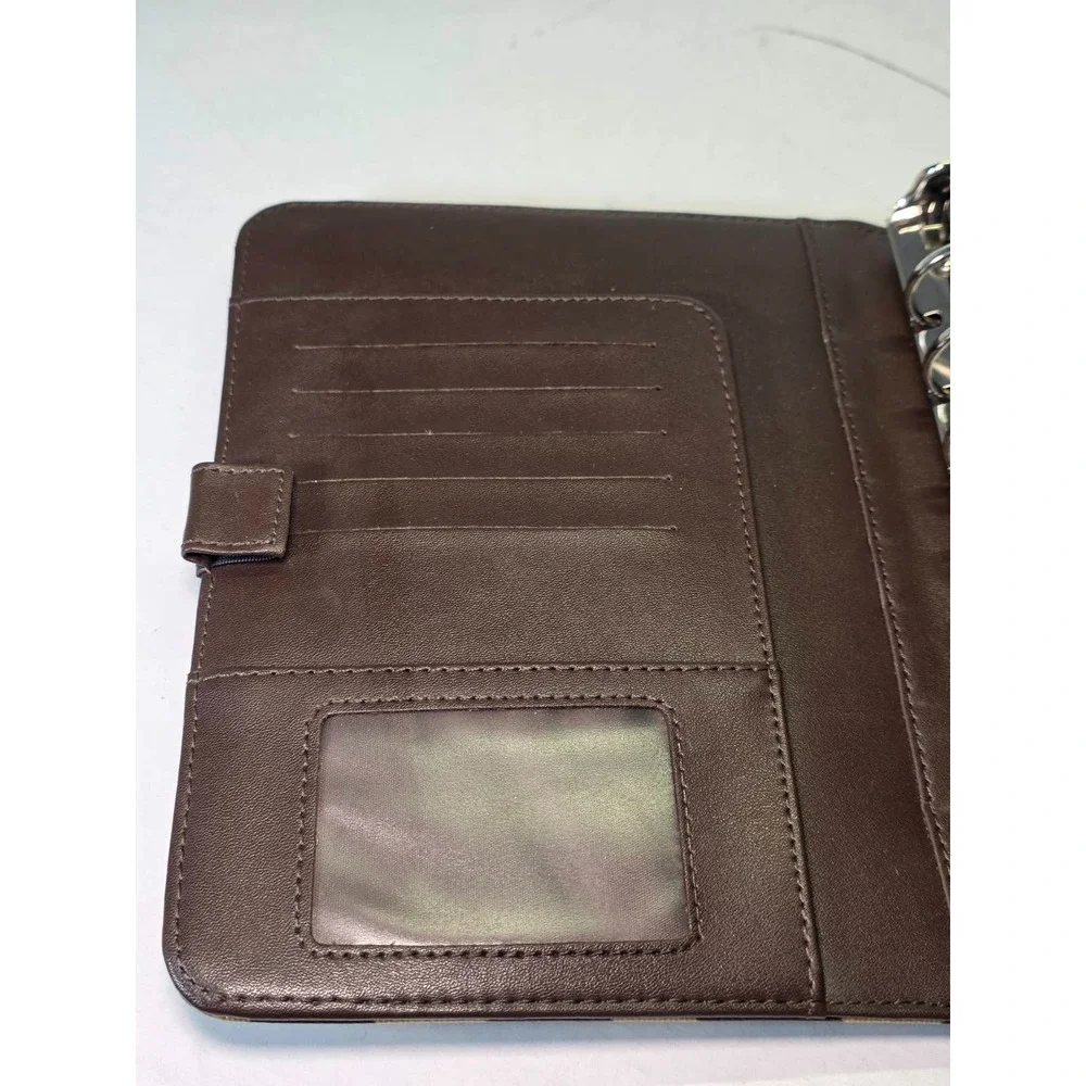 Franklin Covey Planner Organizer 7‎ Rings Binder Brown Tan Yellow Geometric Rare